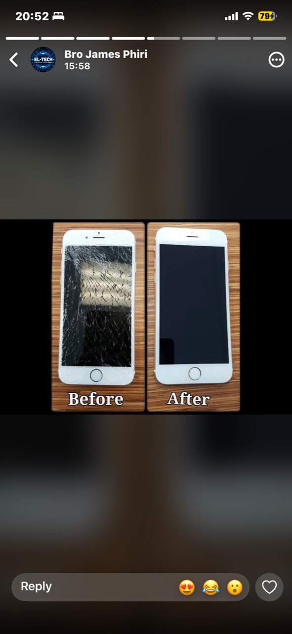 Phone before and after repair